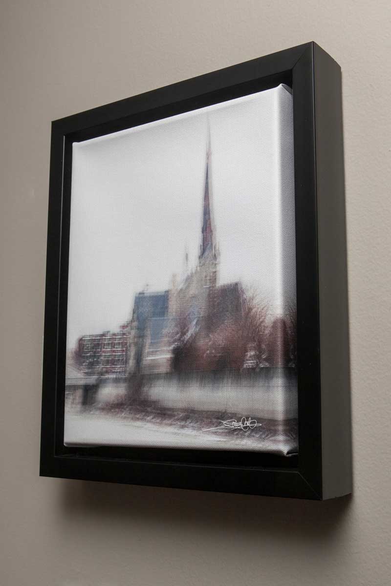 Impressionist photograph of  historic Central Presbyterian Church in Downtown Galt, Cambridge Ontario