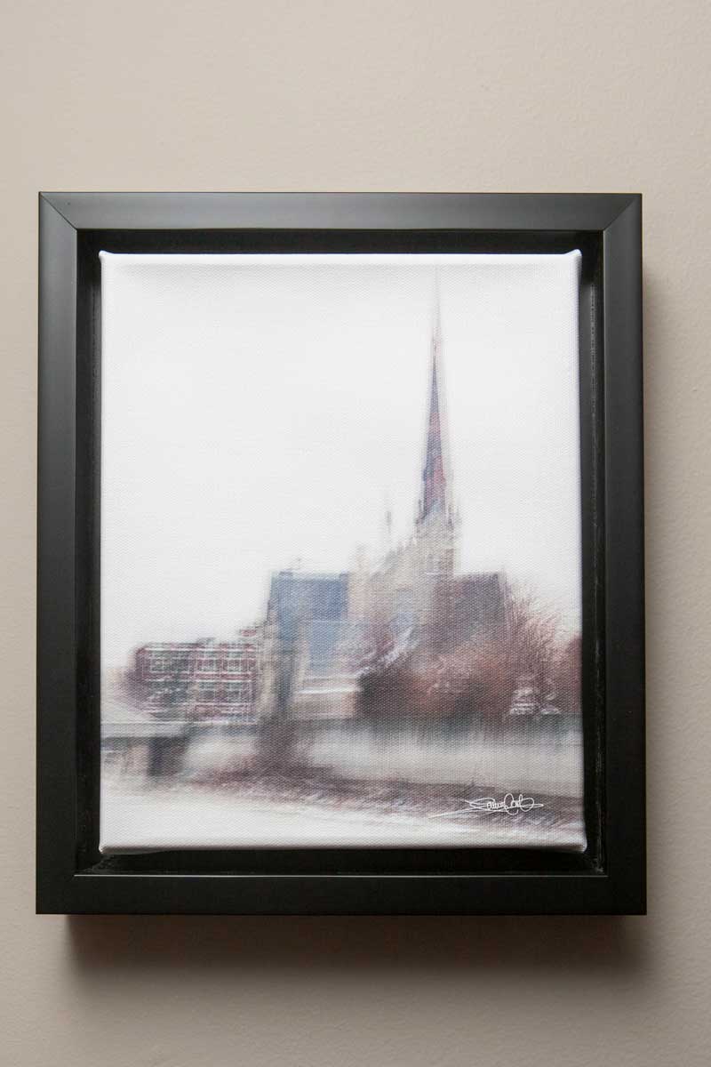 Impressionist photograph of  historic Central Presbyterian Church in Downtown Galt, Cambridge Ontario