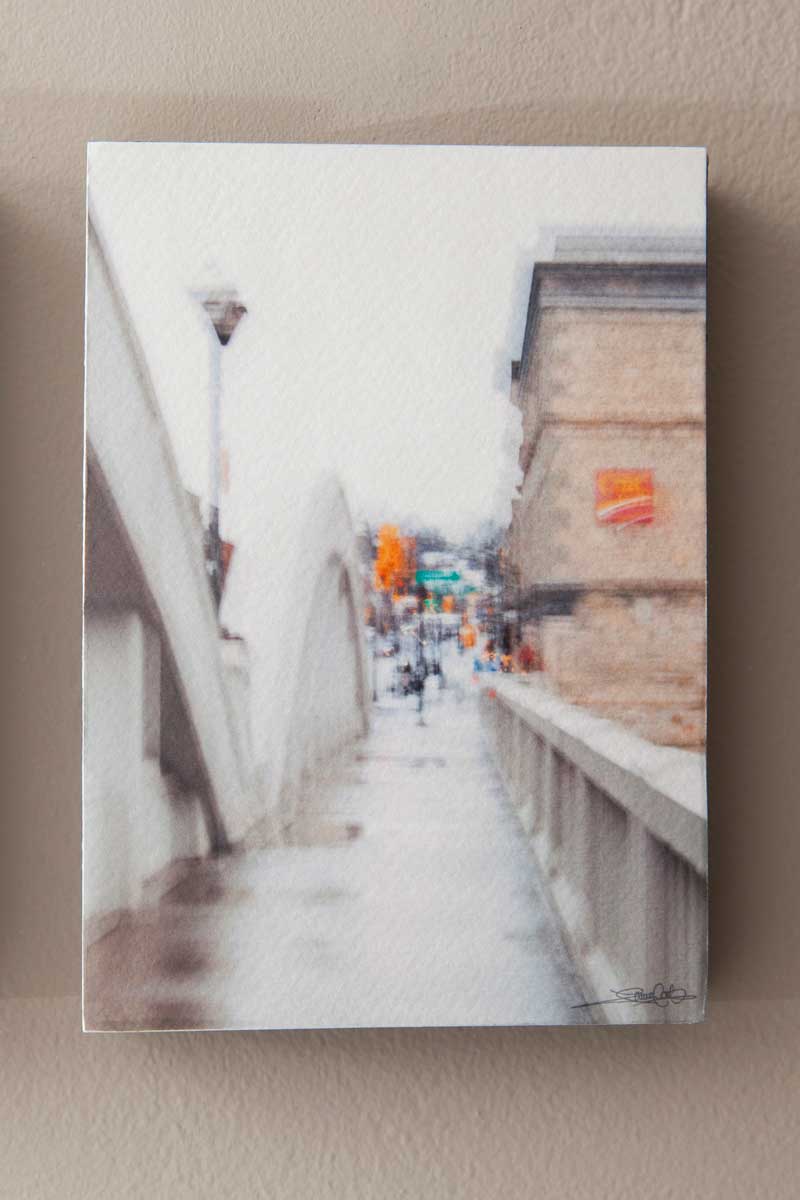 view crossing the historic main street bridge, Galt, Cambridge  Ontario