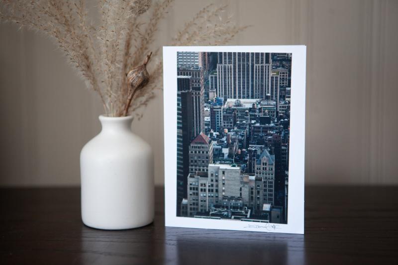 photo greeting card featuring an iconic new york city scene of buildings created by laira cook of vision photography 