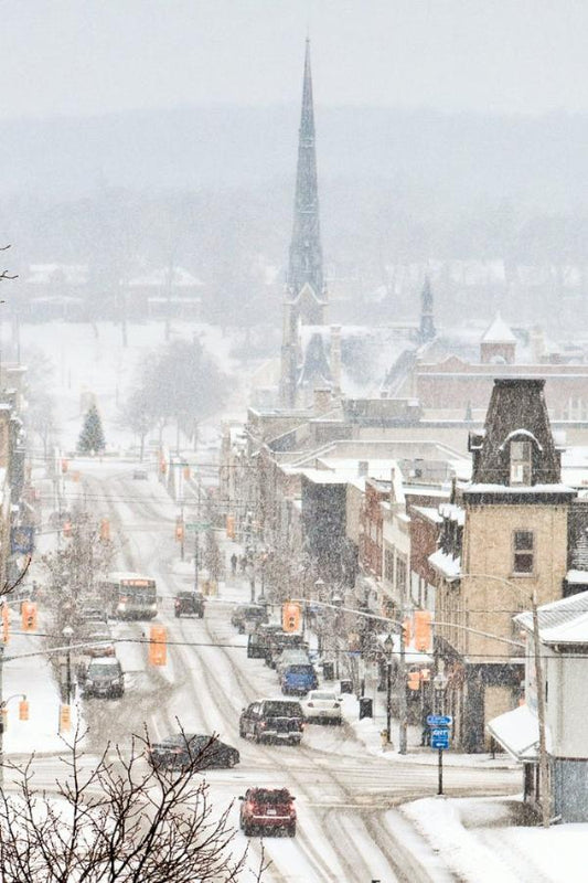 Winter on Main Street Galt Cambridge wall art Photo by Cambridge Ontario Photographer Laura Cook of Vision Photography